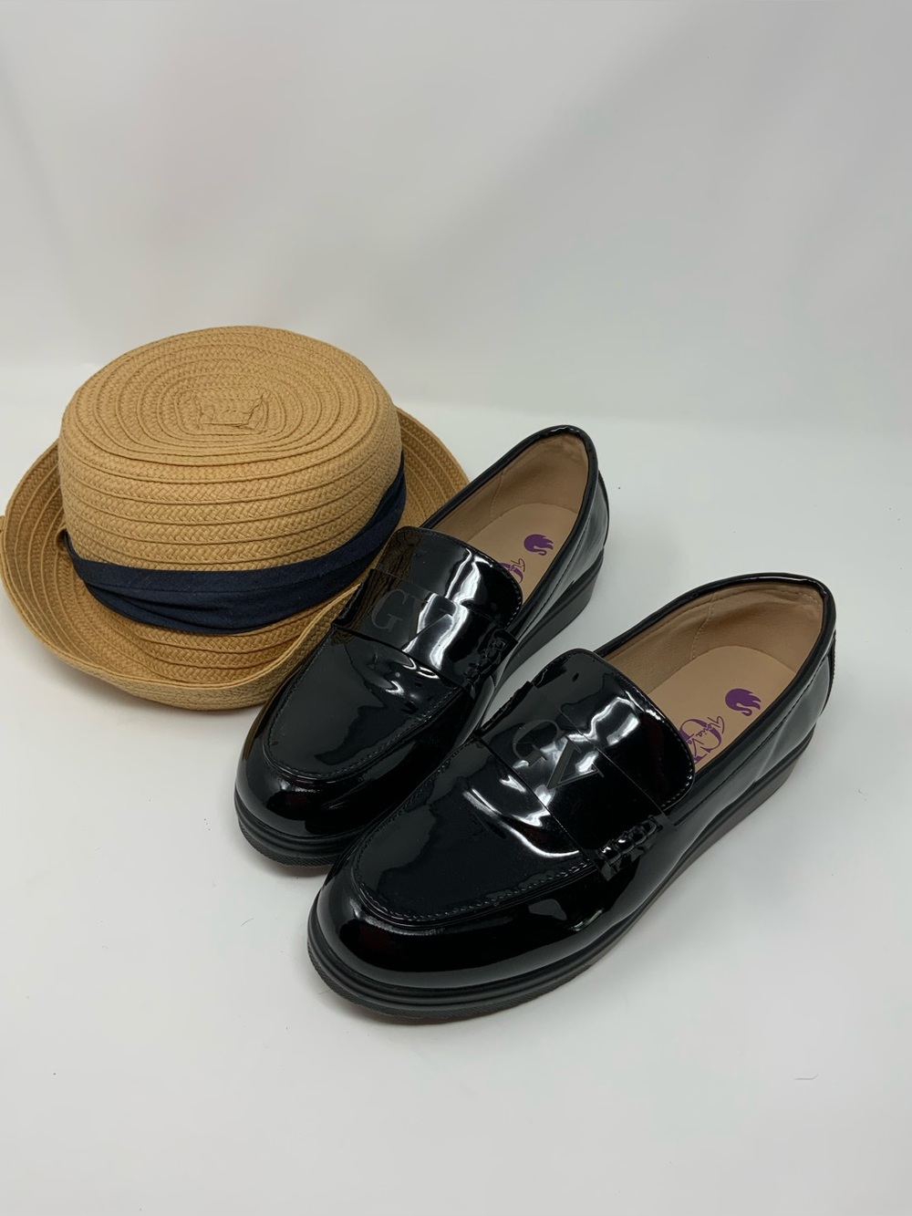 Gloria Vanderbilt Black Patent Leather Slip-On Loafers NWOT